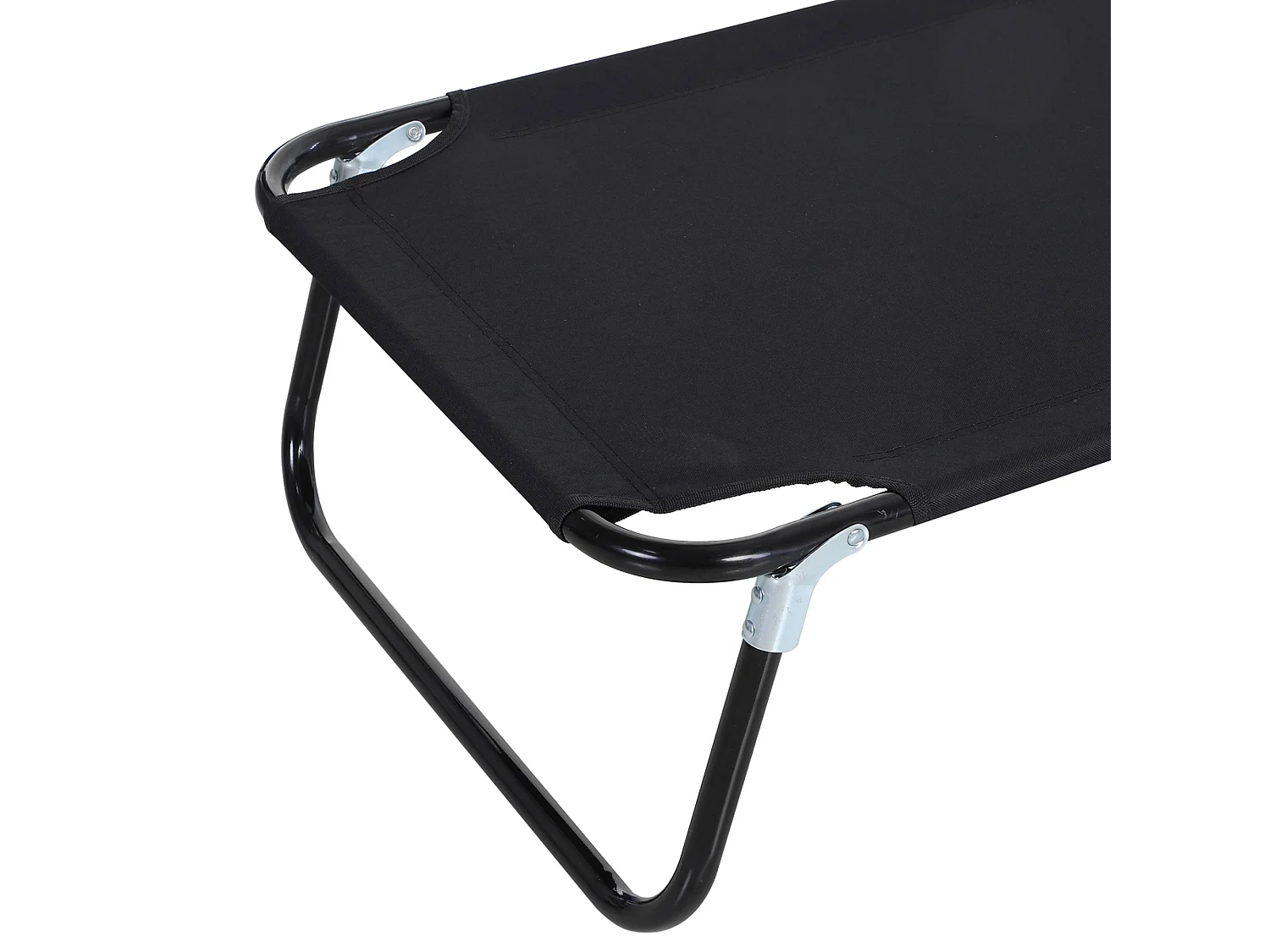 Opvouwbare tuinligstoel, verstelbare rugleuning, staal, zwart (188x56x28 cm)