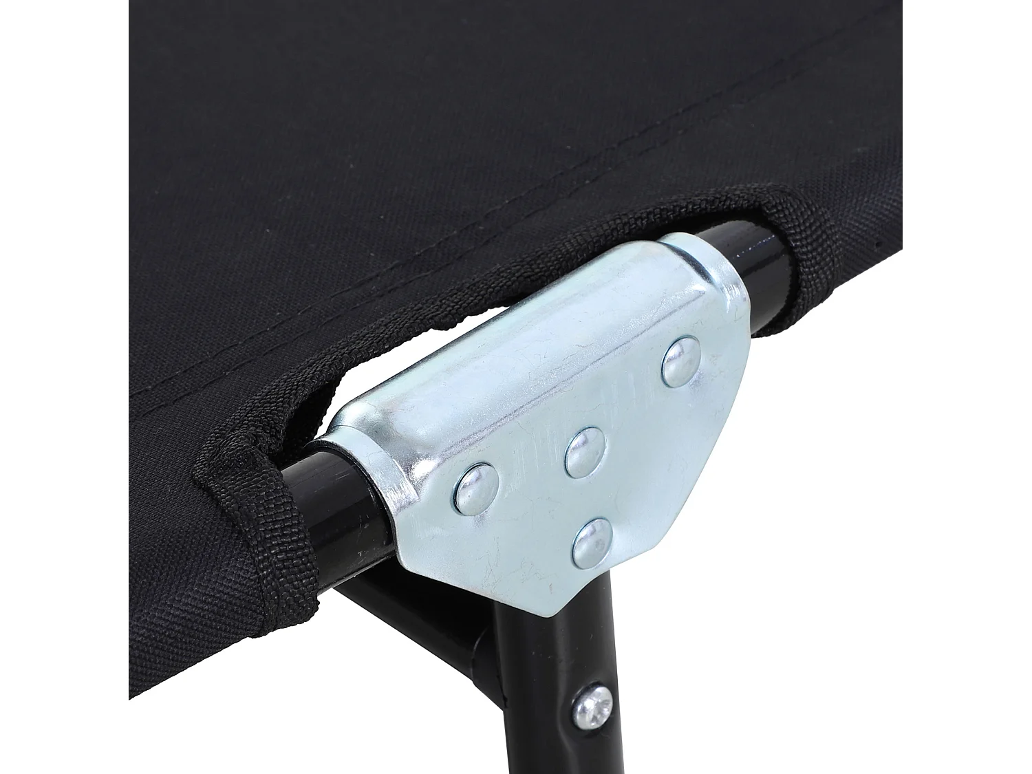 Opvouwbare tuinligstoel, verstelbare rugleuning, staal, zwart (188x56x28 cm)