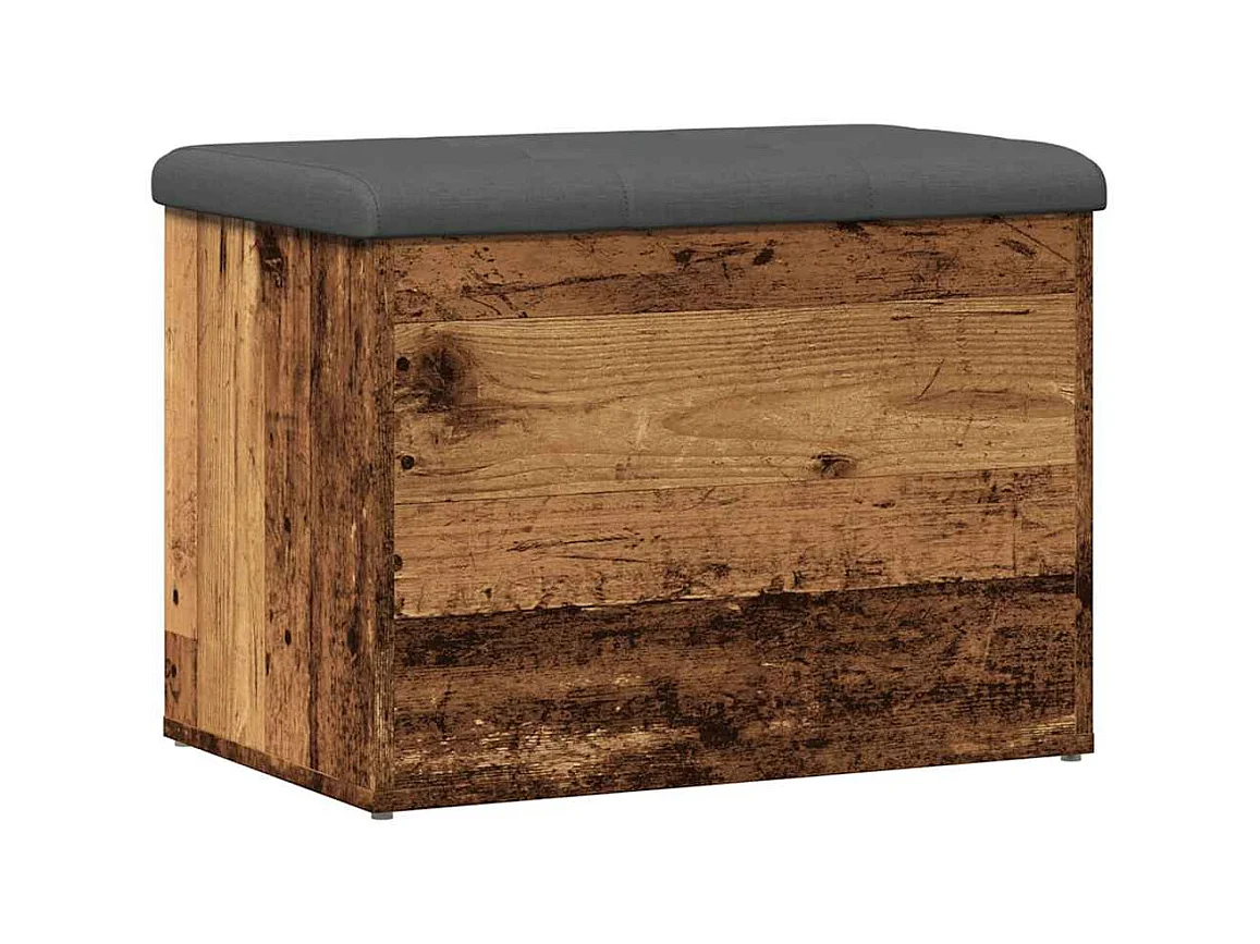 Banc de rangement vieux bois 62x42x45 cm bois d'ingénierie