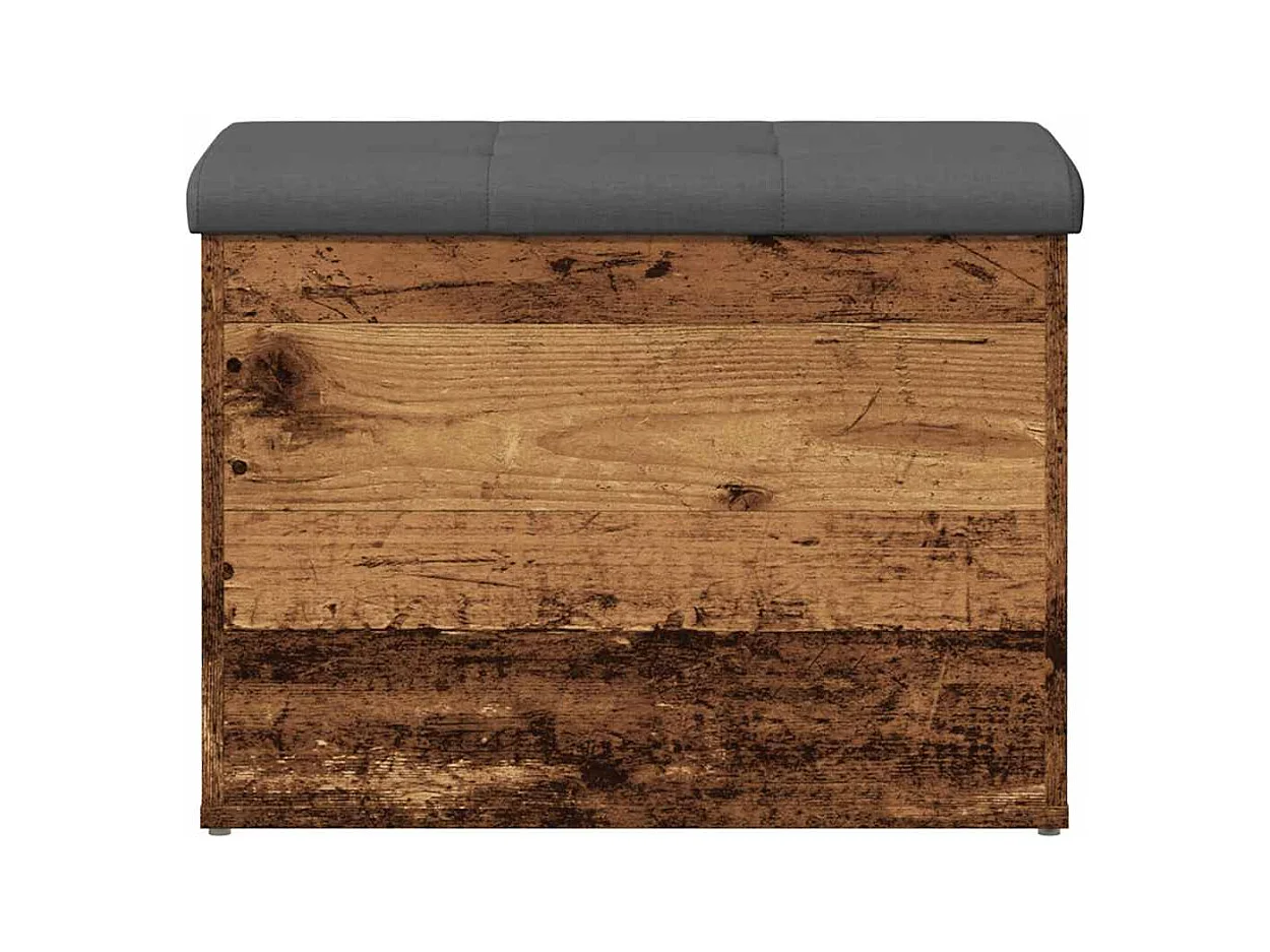 Banc de rangement vieux bois 62x42x45 cm bois d'ingénierie