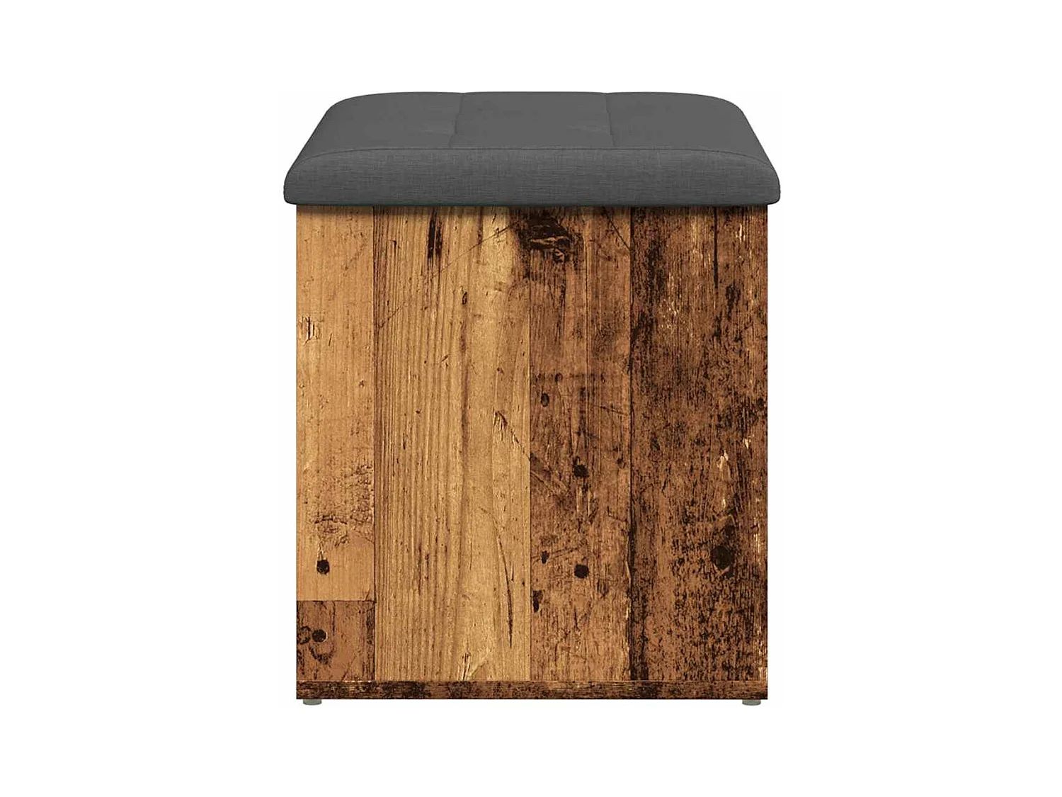 Banc de rangement vieux bois 62x42x45 cm bois d'ingénierie