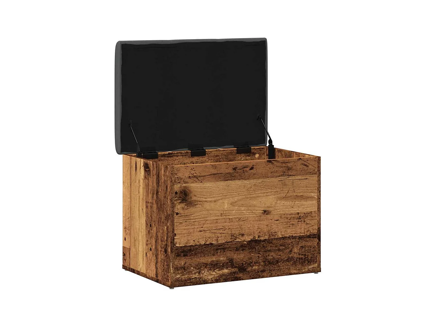 Banc de rangement vieux bois 62x42x45 cm bois d'ingénierie