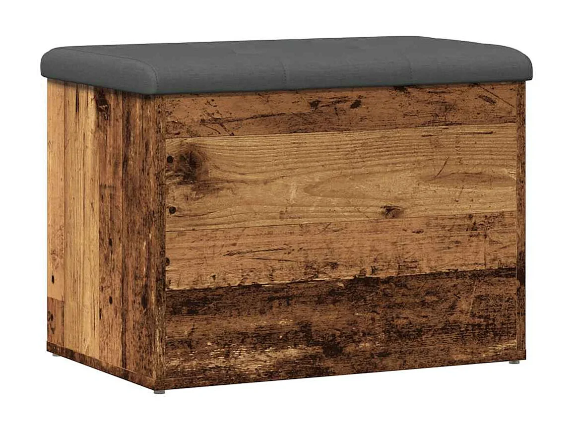Banc de rangement vieux bois 62x42x45 cm bois d'ingénierie