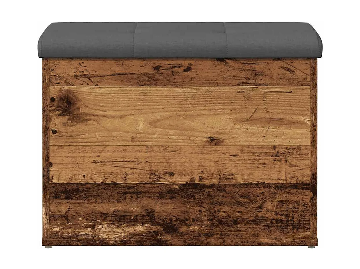 Banc de rangement vieux bois 62x42x45 cm bois d'ingénierie