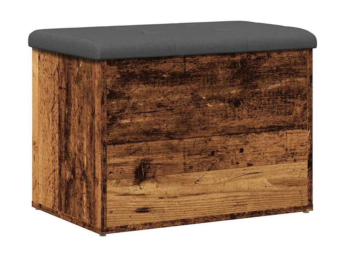 Banc de rangement vieux bois 62x42x45 cm bois d'ingénierie