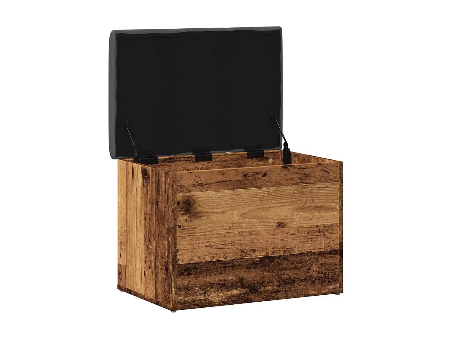 Banc de rangement vieux bois 62x42x45 cm bois d'ingénierie