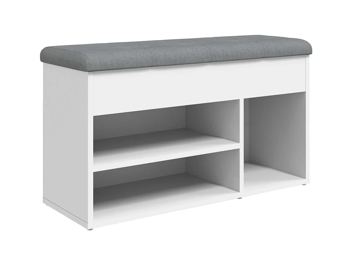 Panca portascarpe bianca 82x32x45,5 cm in legno ingegnerizzato