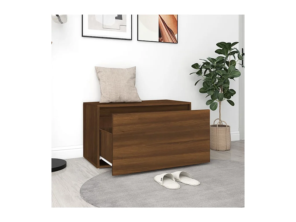 Eingangsbank 80x40x45 cm Braune Eiche Holzwerkstoff