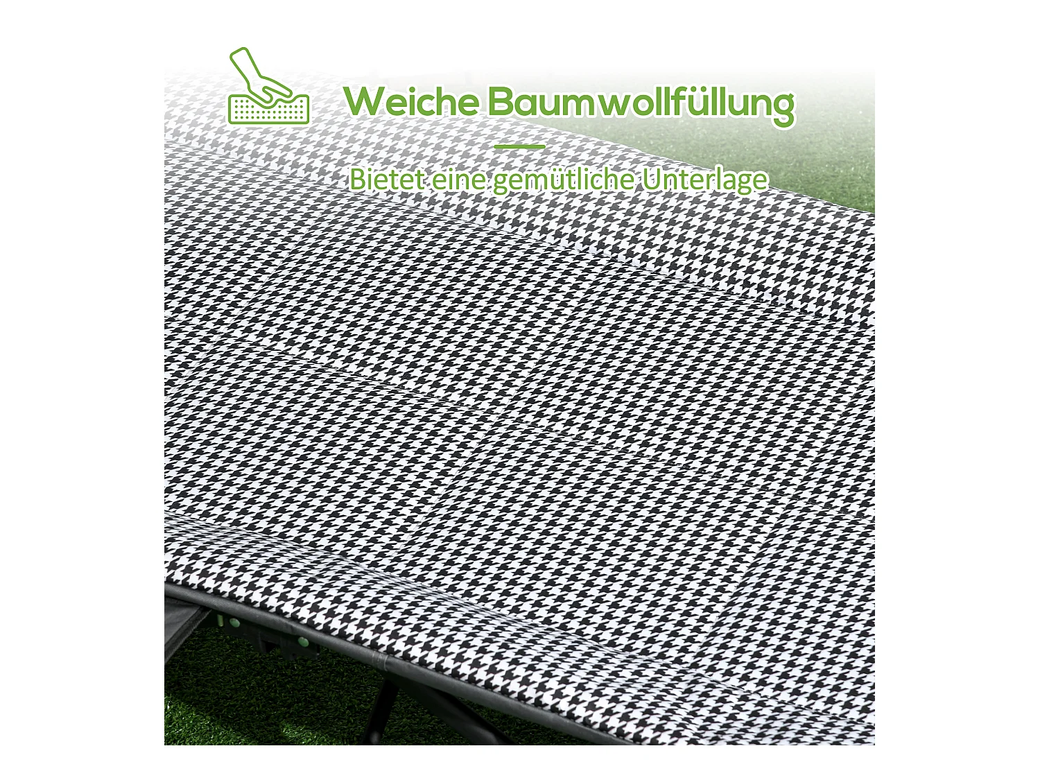 Lit de Camping Pliable avec Porte-Revues et Porte-Gobelet Noir (68x186x48 cm)