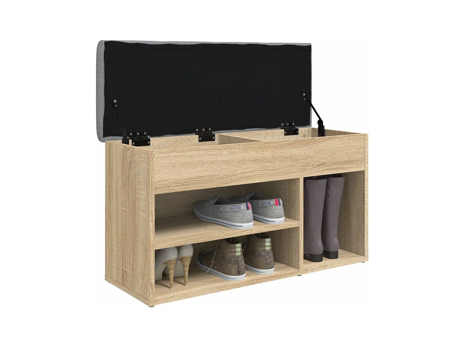 Schuhbank aus Sonoma-Eiche, 82 x 32 x 45,5 cm, Holzwerkstoff