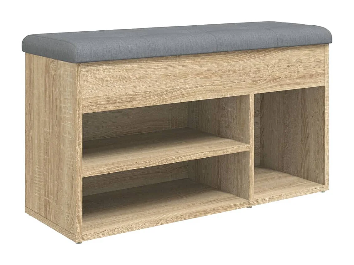 Panca portascarpe in rovere Sonoma 82x32x45,5 cm in legno ingegnerizzato
