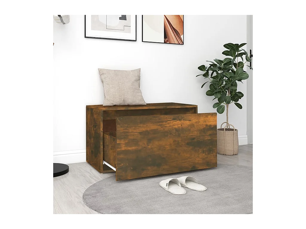 Eingangsbank 80x40x45 cm Räuchereiche Holzwerkstoff