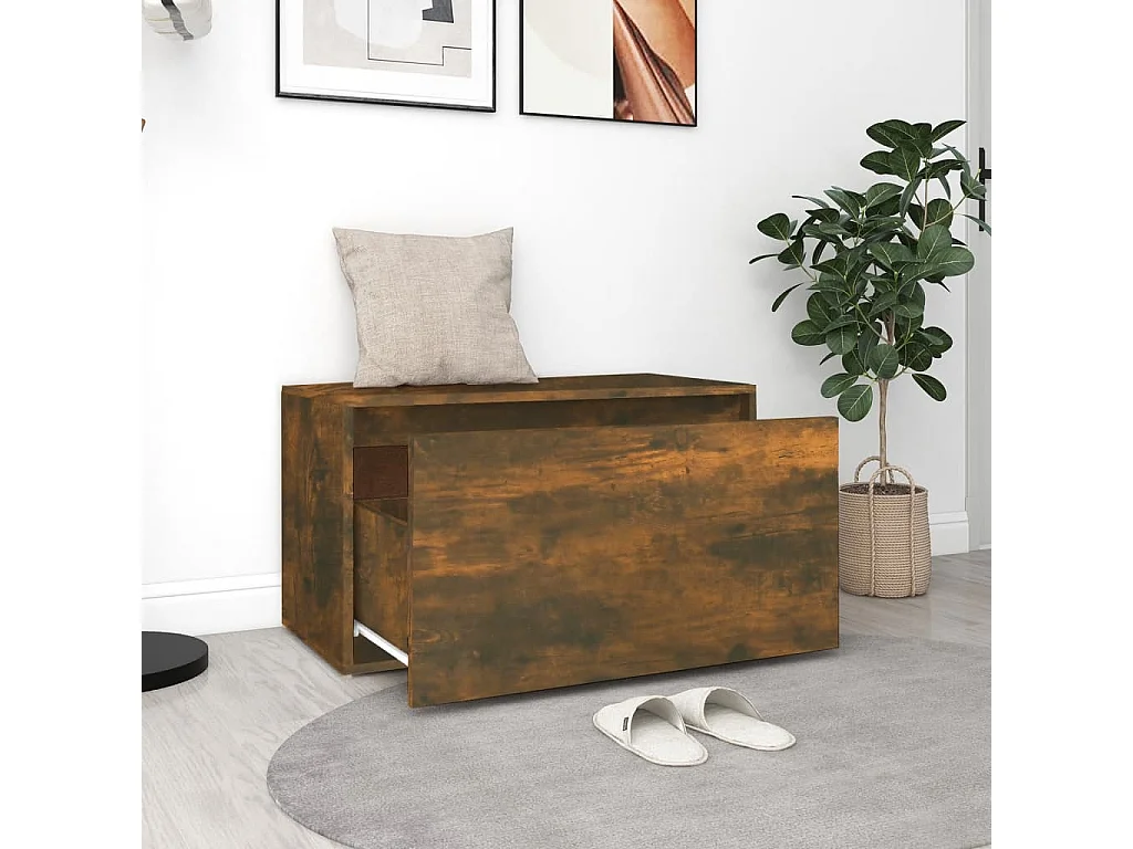 Panca d'ingresso 80x40x45 cm Rovere affumicato Legno ingegnerizzato