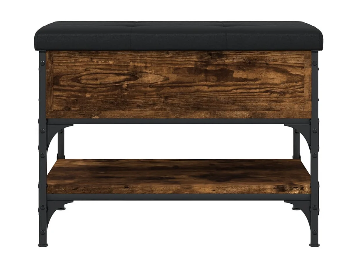 Panca portascarpe in rovere affumicato 62x42x45 cm in legno ingegnerizzato