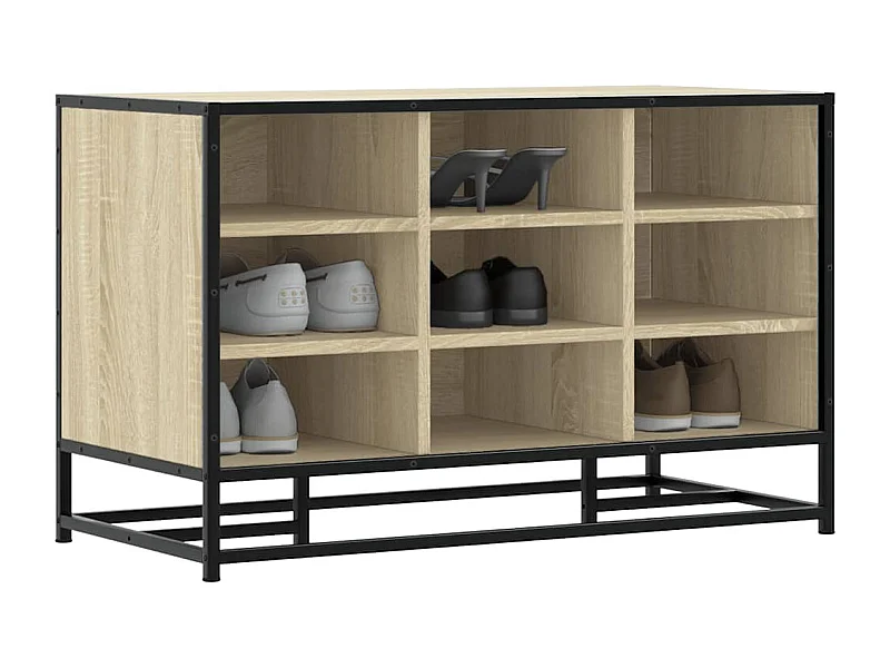 Banc à chaussures chêne sonoma bois d'ingénierie et métal