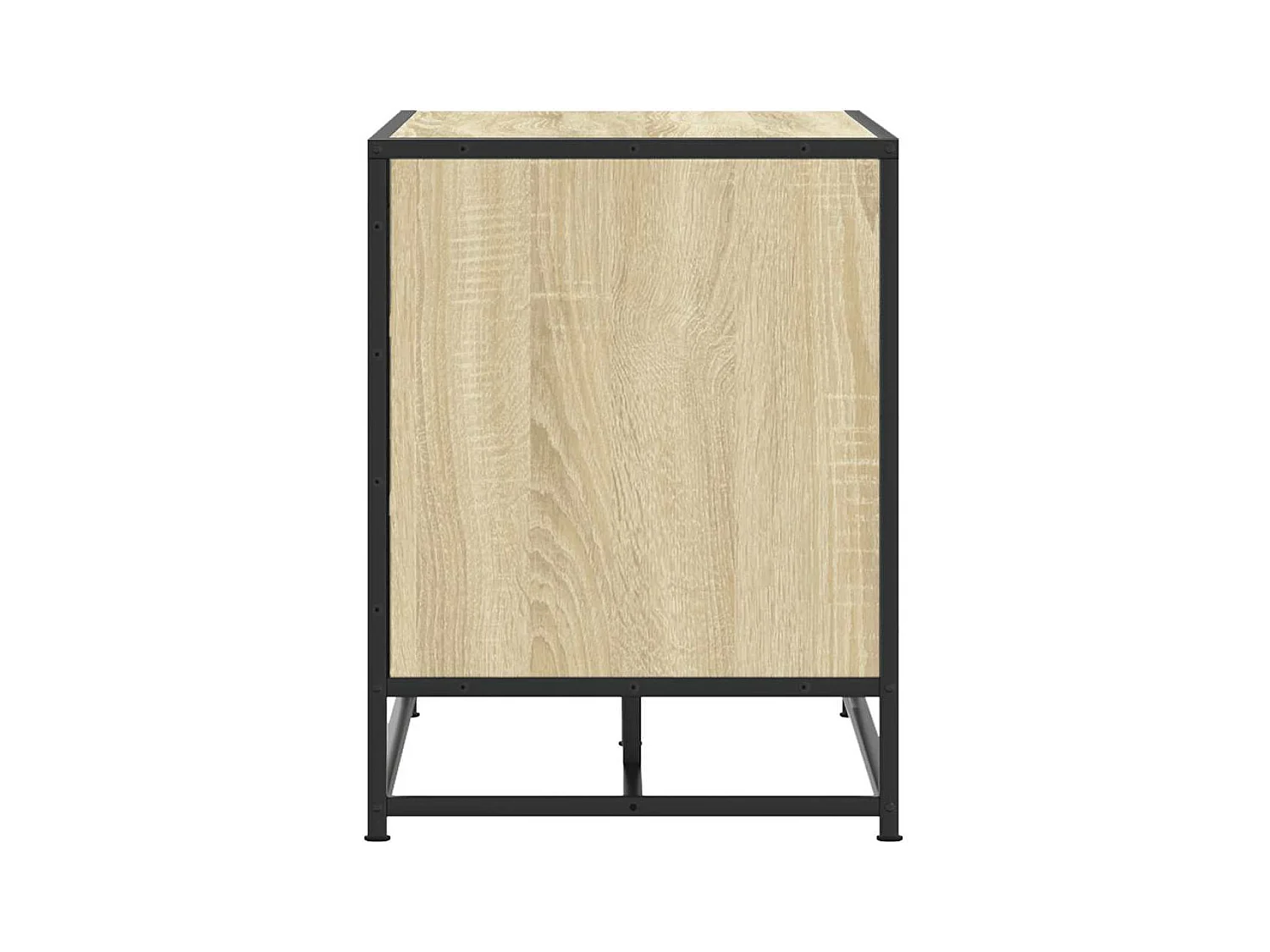 Panca portascarpe in rovere Sonoma, legno ingegnerizzato e metallo