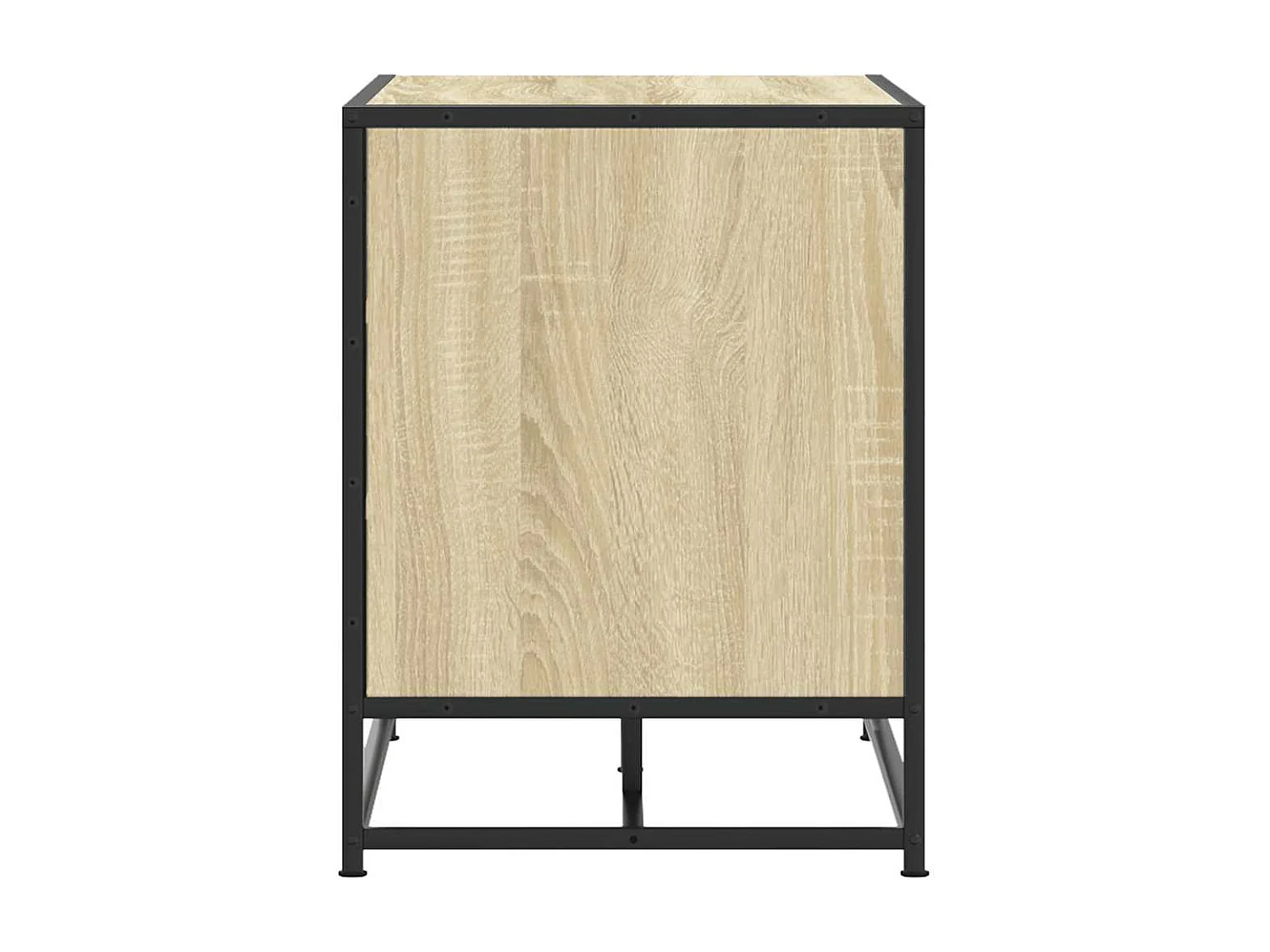 Panca portascarpe in rovere Sonoma, legno ingegnerizzato e metallo