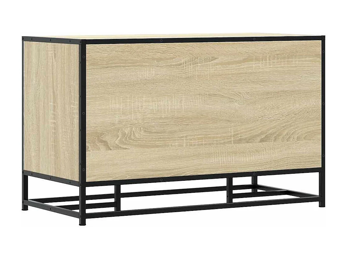 Panca portascarpe in rovere Sonoma, legno ingegnerizzato e metallo