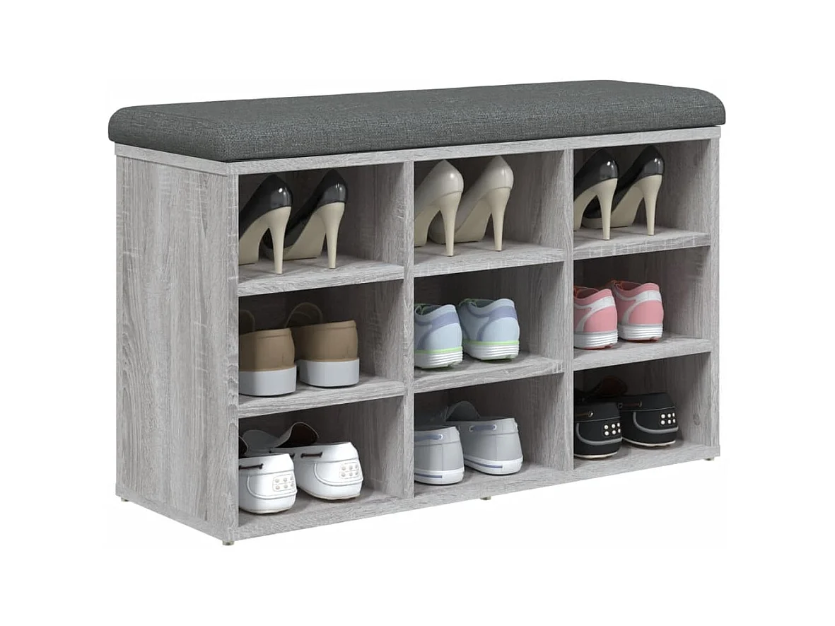 Schuhbank Sonoma grau 82x32x50 cm Holzwerkstoff