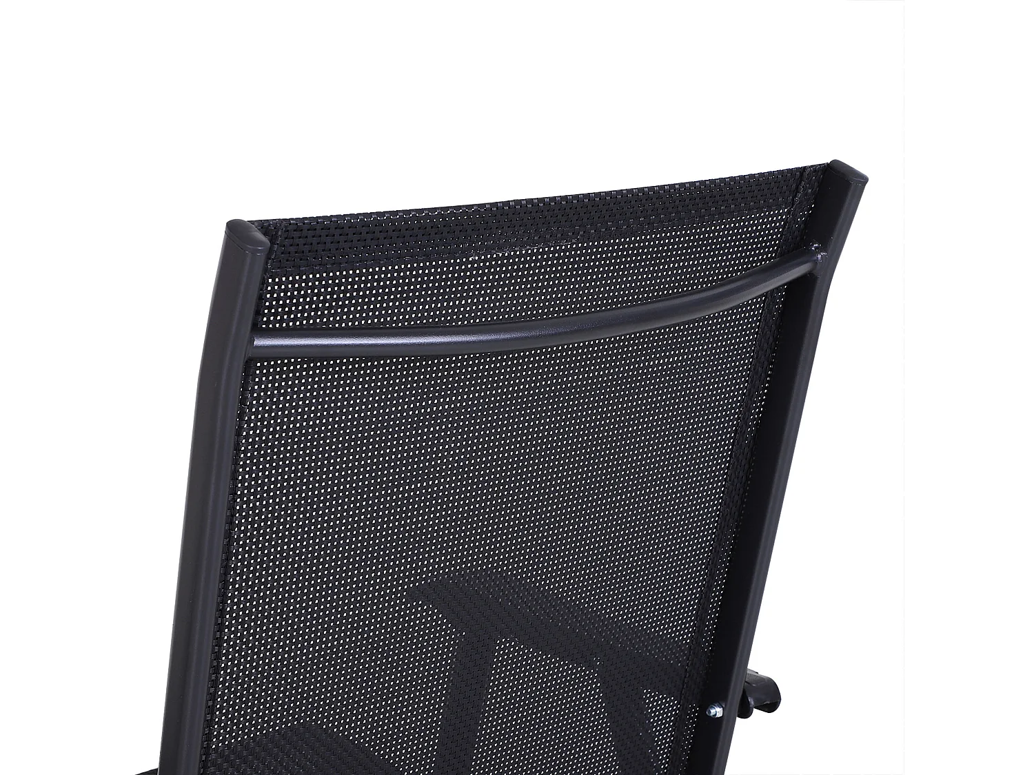 Lot de 2 fauteuils pliants avec accoudoirs, métal, noir (58x64x94cm)