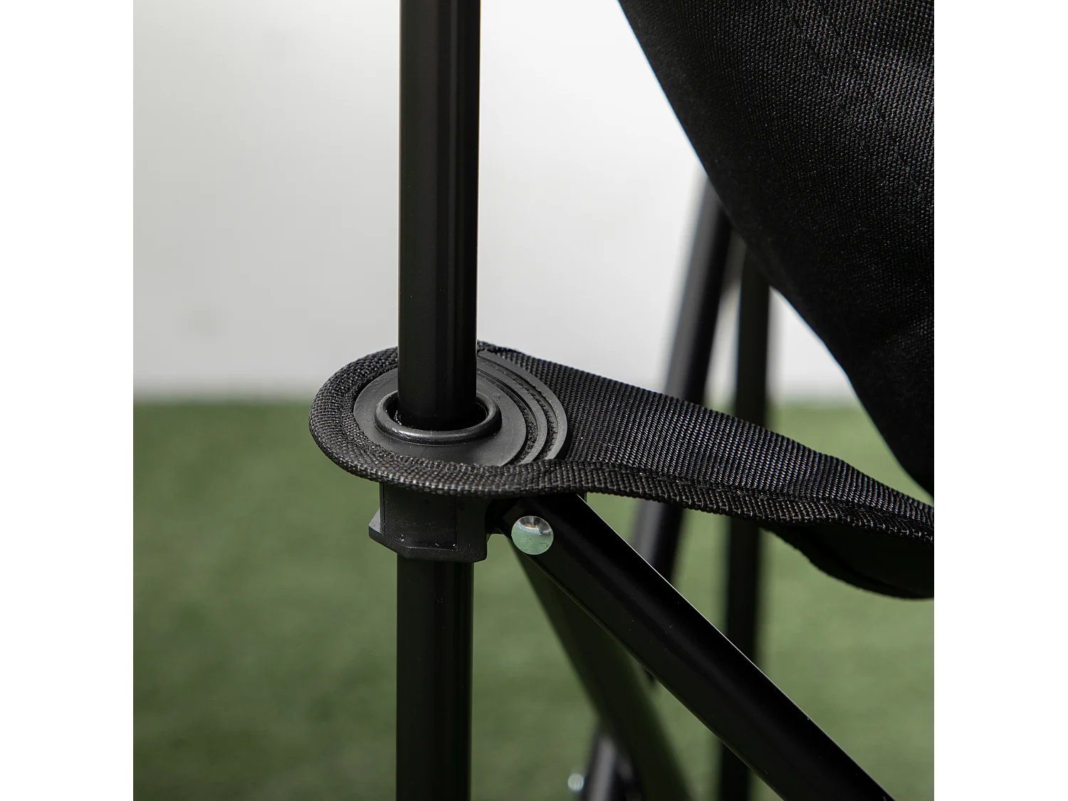 Chaise de camping pliable avec poche latérale, pieds en acier, fauteuil pliant avec sac de transport, pour piscine et plage, Oxford, Noir (61x54x66 cm)