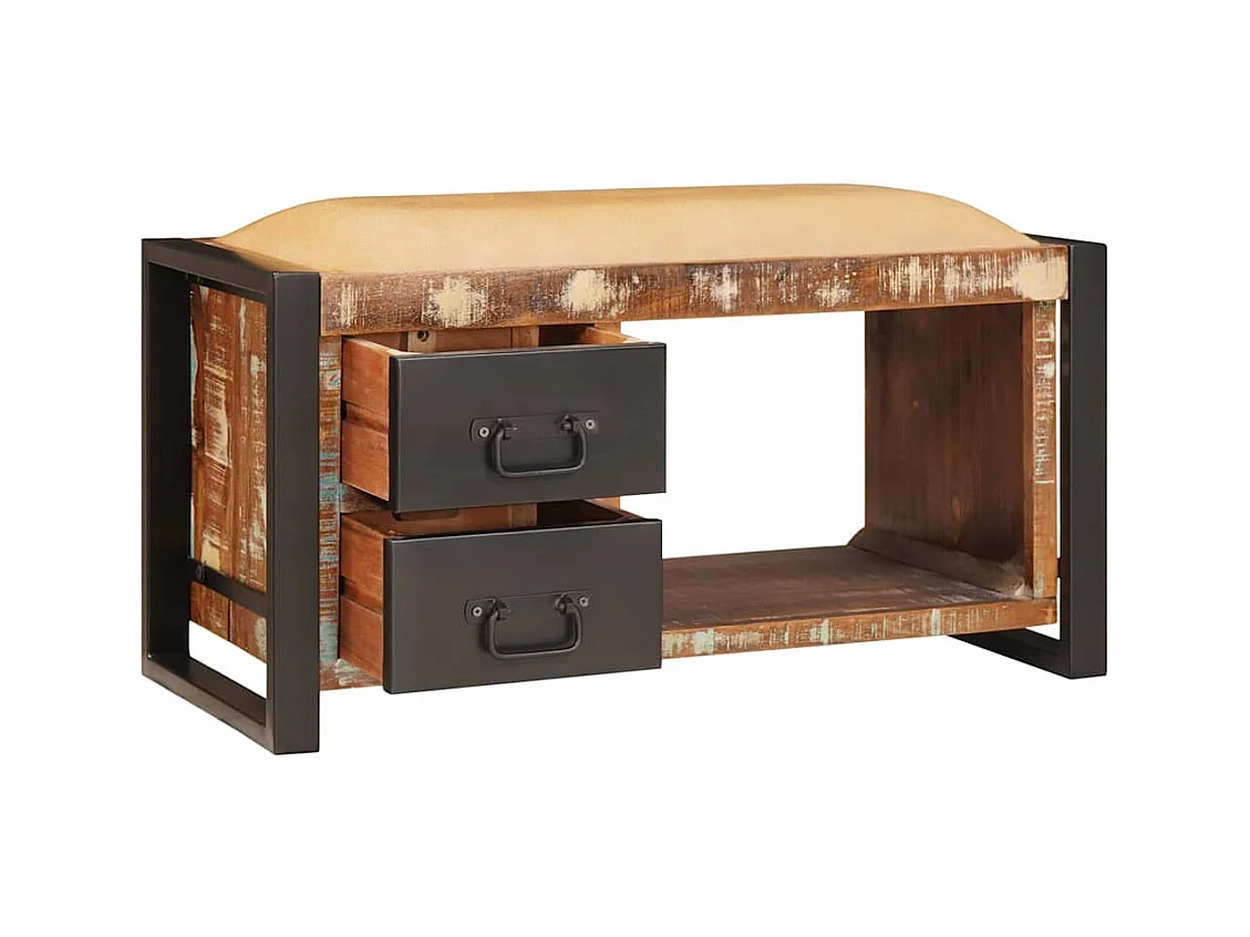 Banc de Rangement Multicolore Bois massif de récupération