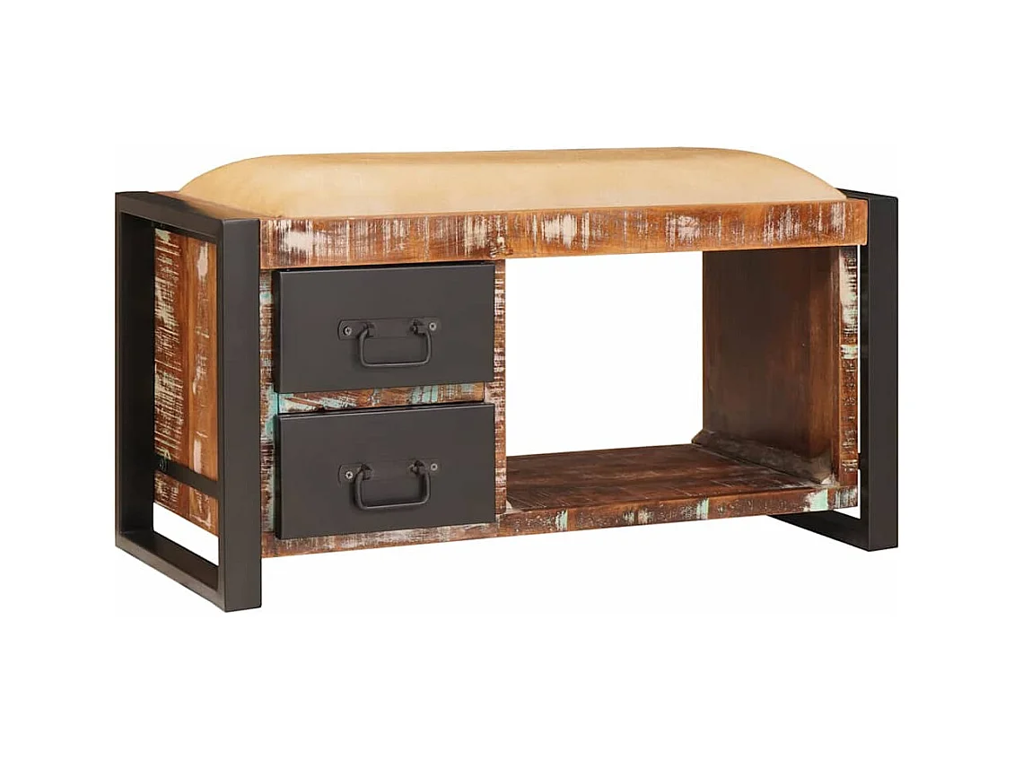 Banc de Rangement Multicolore Bois massif de récupération