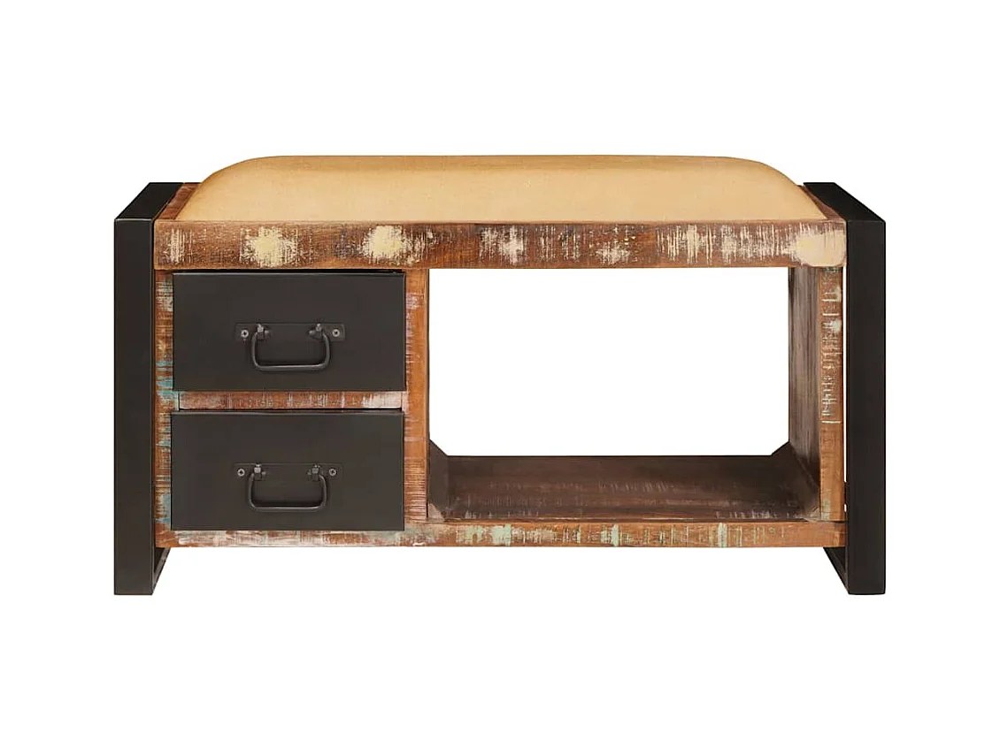 Banc de Rangement Multicolore Bois massif de récupération