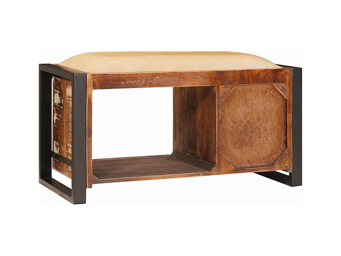 Banc de Rangement Multicolore Bois massif de récupération