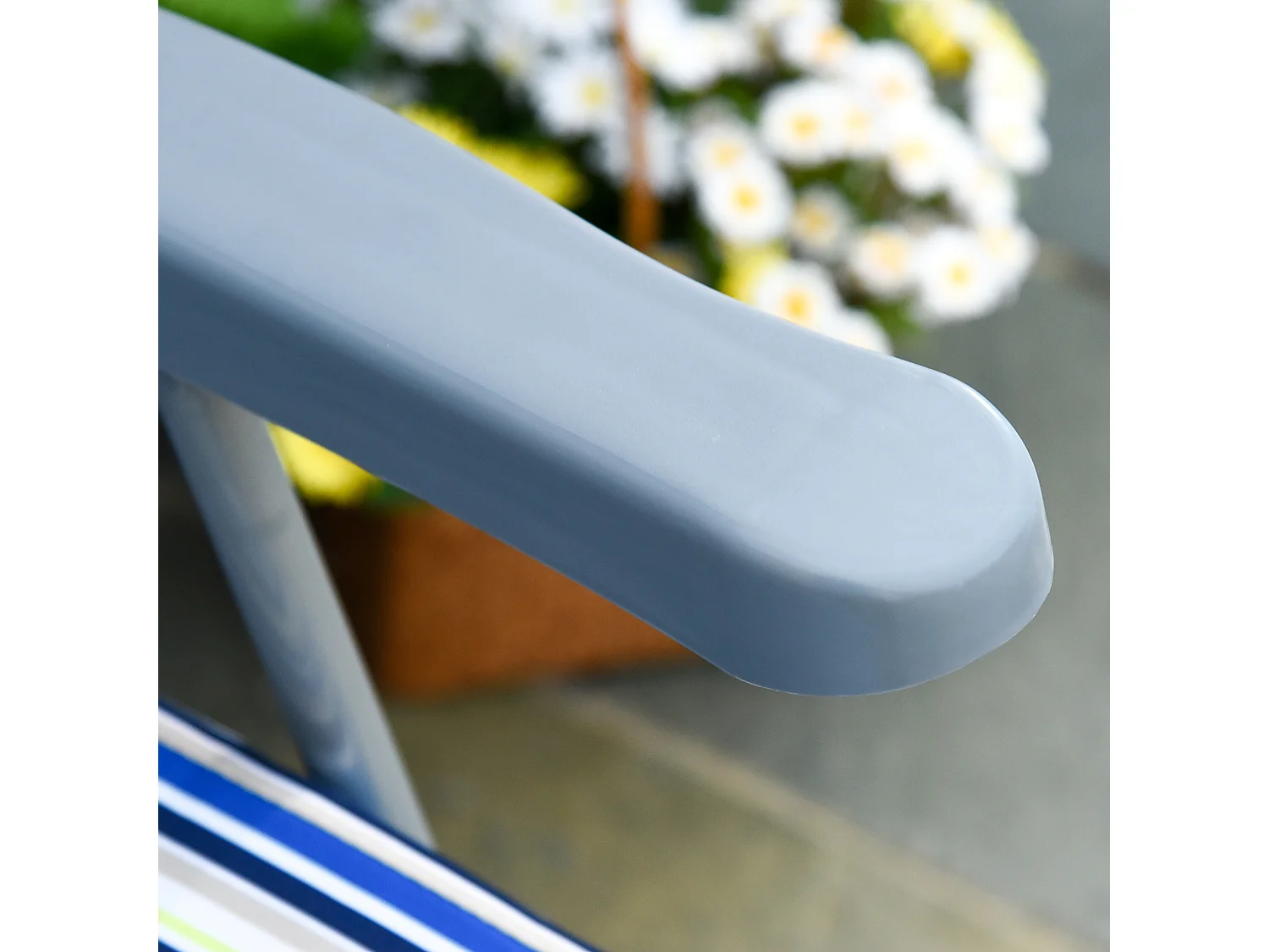 Lot de 2 chaises longues pliantes avec coussin, dossier réglable, acier et polyester, bleu (60x75x65-102cm)