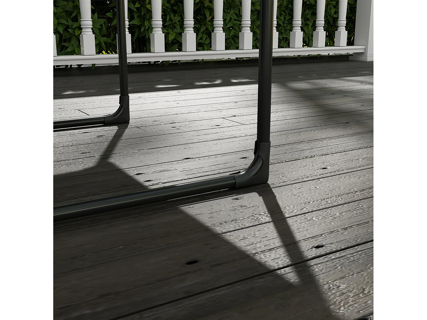 Sillón de jardín con cojín grueso, acero, gris (62x110x88 cm)