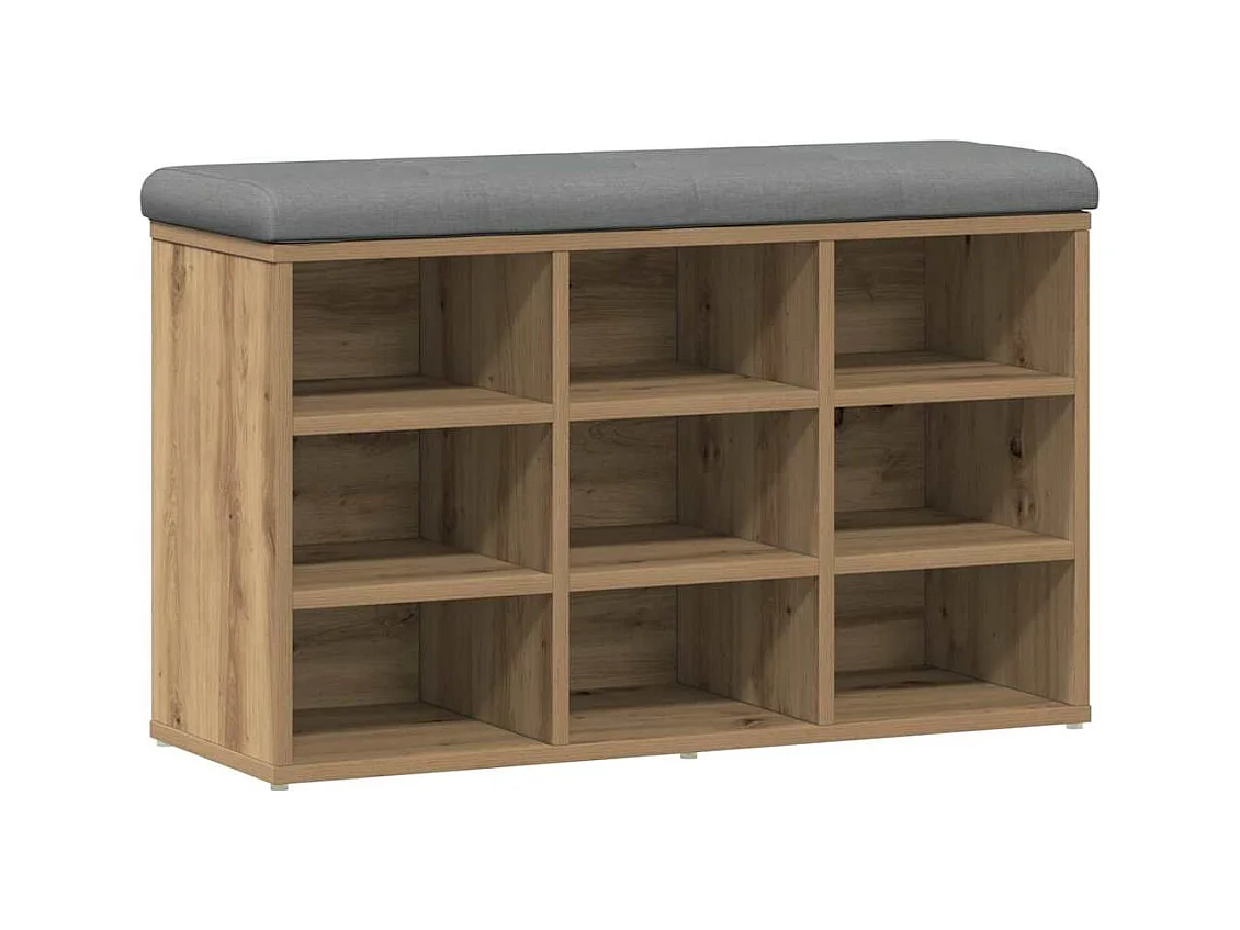 Schoenenbank eiken craft 82x32x50 cm bewerkt hout