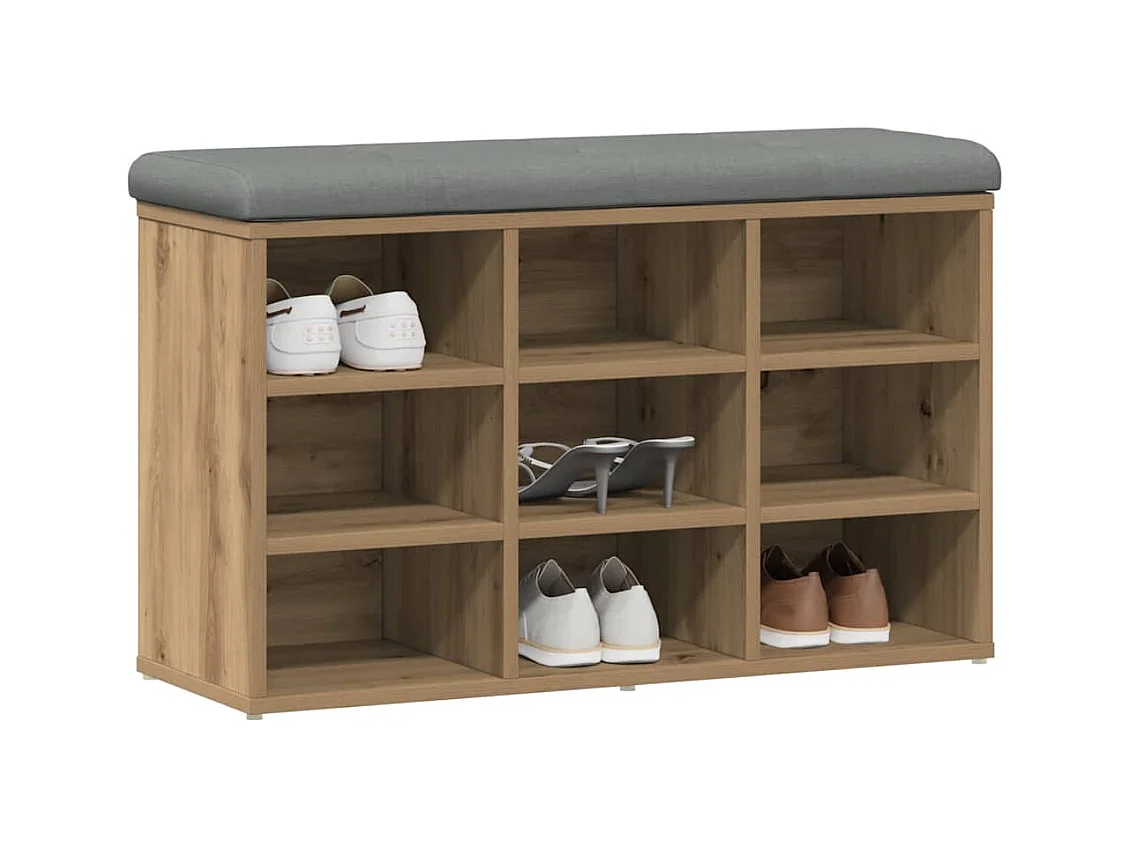 Schoenenbank eiken craft 82x32x50 cm bewerkt hout