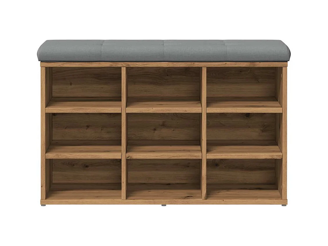 Schoenenbank eiken craft 82x32x50 cm bewerkt hout