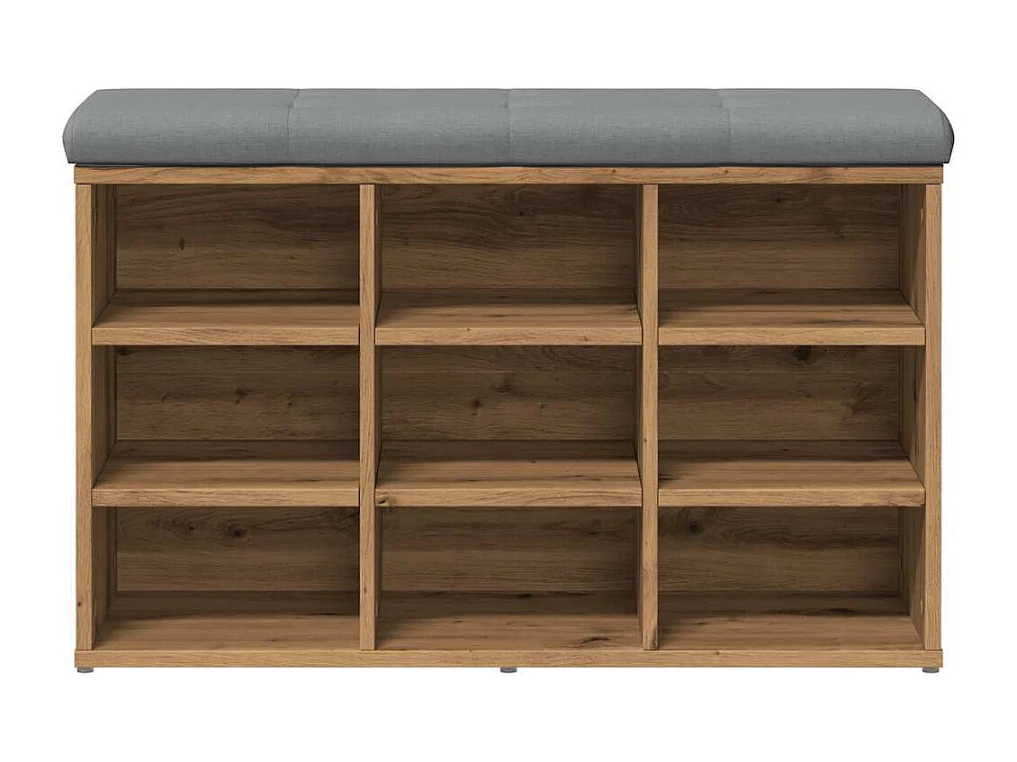 Panca portascarpe in rovere artigianale 82x32x50 cm in legno ingegnerizzato