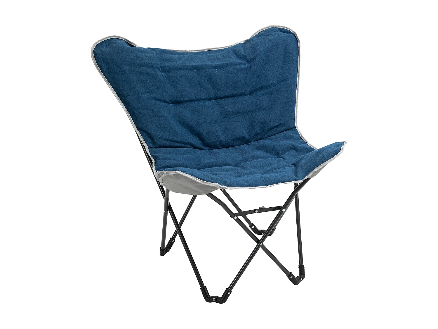 Opvouwbare kampeerstoel met armleuningen, polyester, blauw, lichtgewicht en robuust (88x74x84cm)