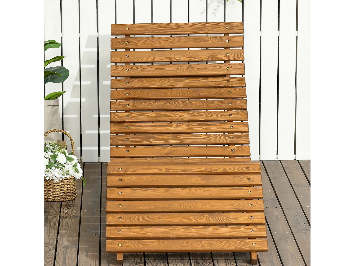 Chaise longue de jardin, en bois de teck, résistant aux intempéries, pour piscine et balcon, 120 kg (66x170x77 cm)