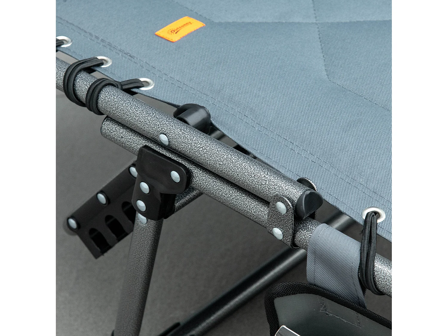 Opvouwbare ligstoel met 5-positie rugleuning, geïntegreerd kussen, duurzaam polyester, grijs (188x57x30cm)