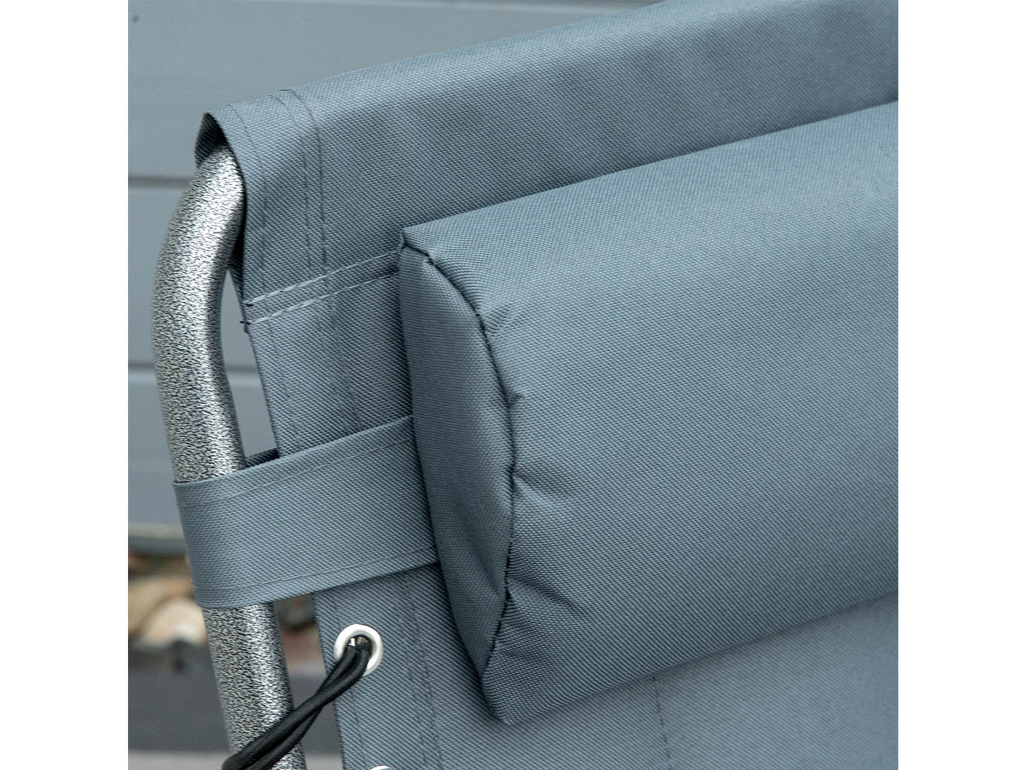 Opvouwbare ligstoel met 5-positie rugleuning, geïntegreerd kussen, duurzaam polyester, grijs (188x57x30cm)