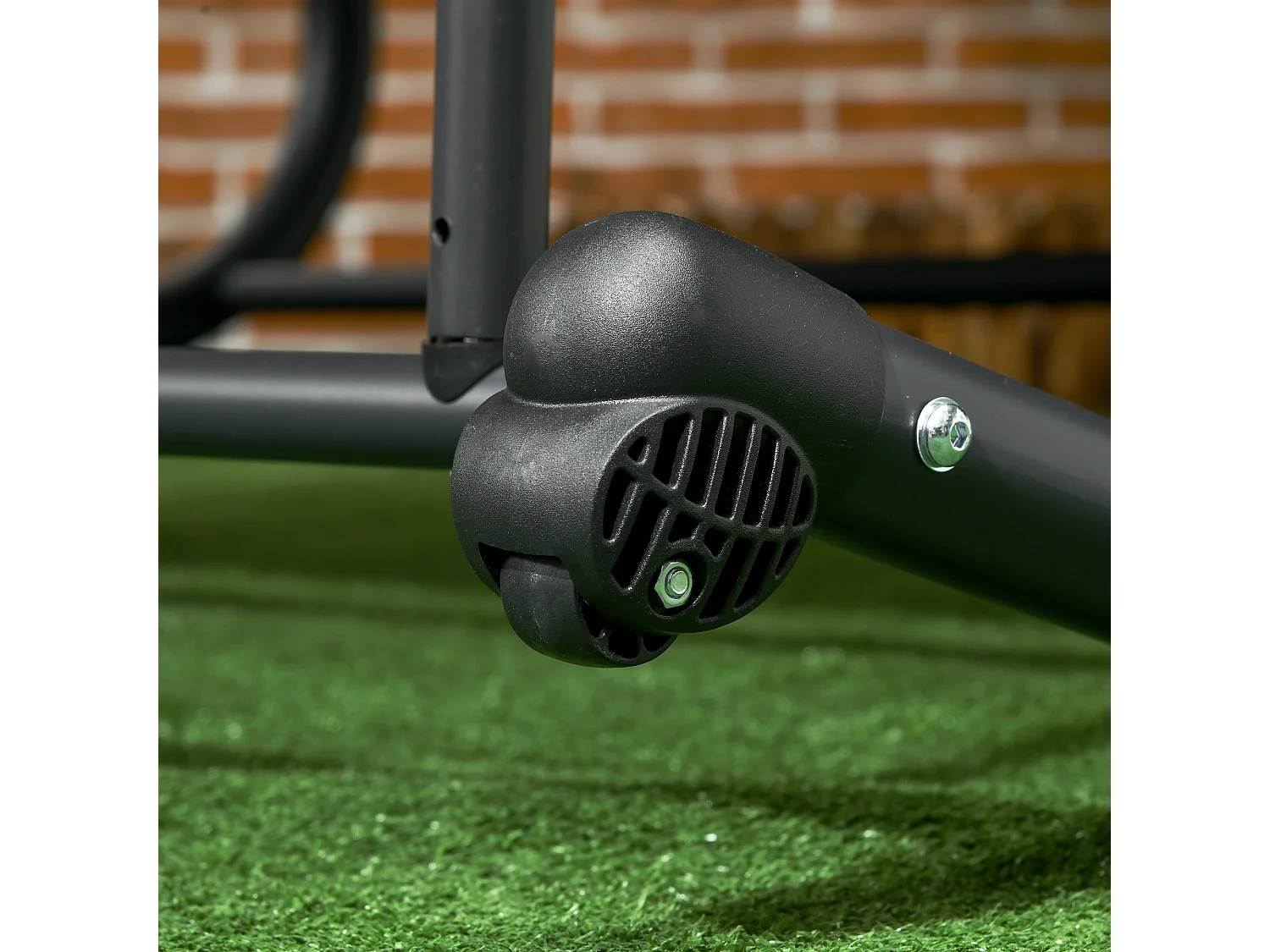 Chaise longue doppia con tetto, acciaio, grigio scuro (200x139x140 cm)