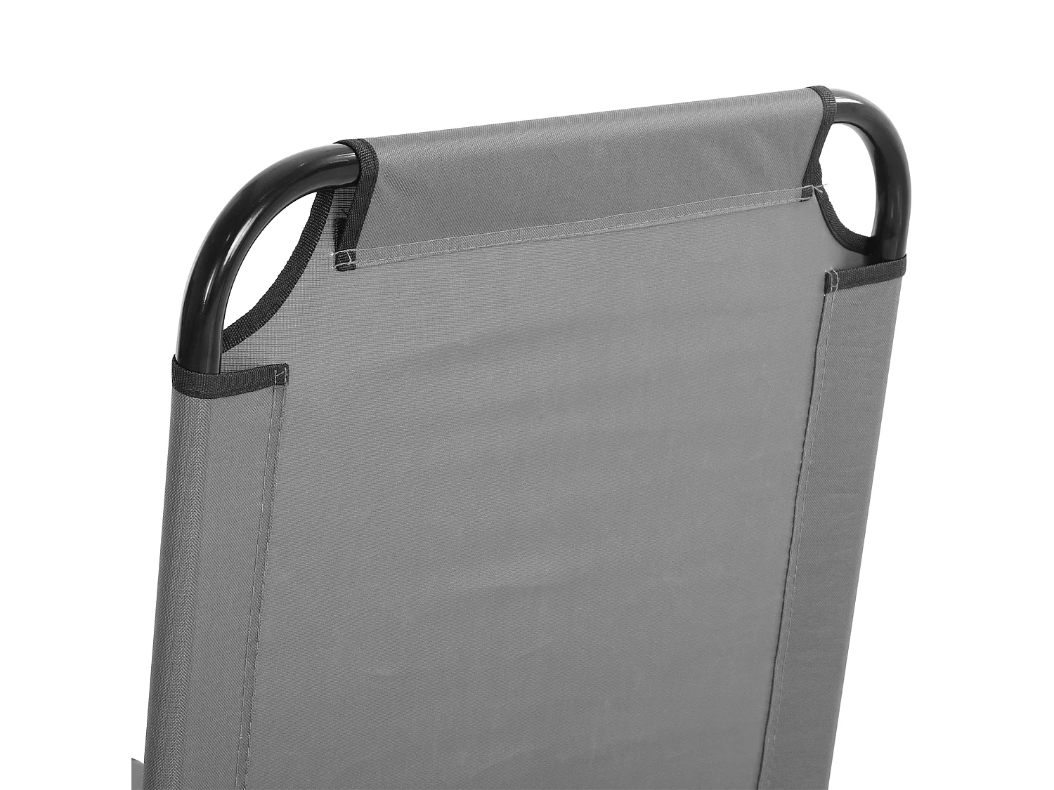 Sedia da giardino pieghevole con schienale regolabile, acciaio, grigio (188x56x28cm)