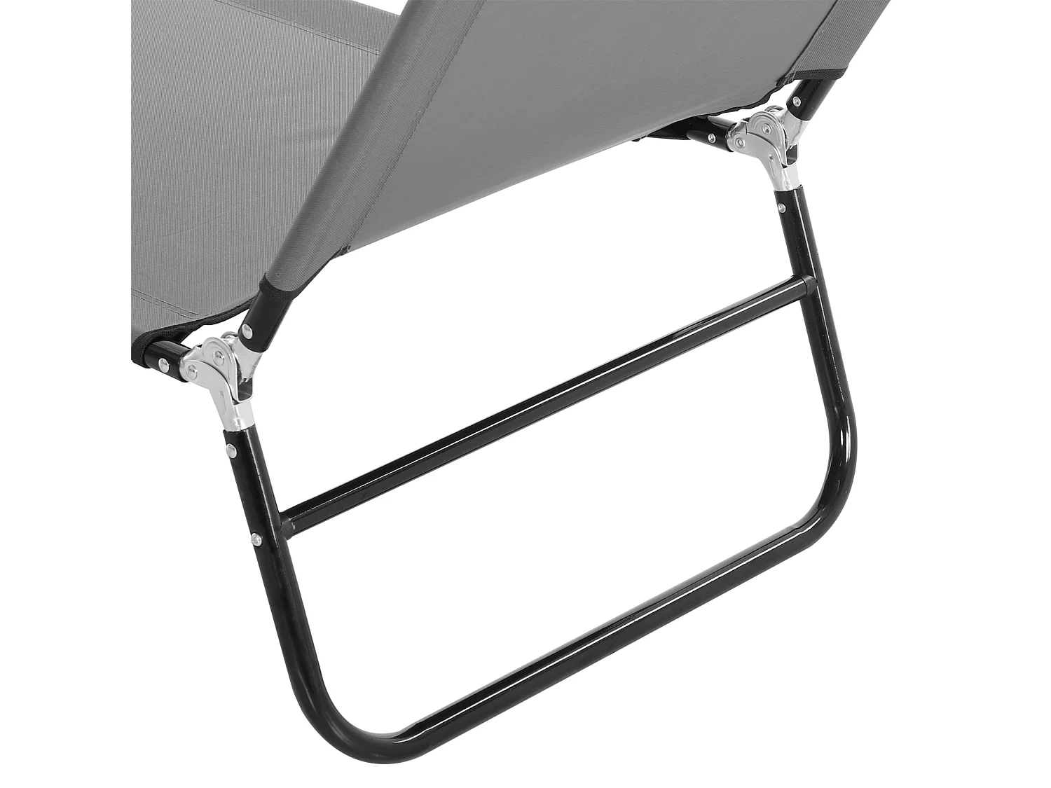 Sedia da giardino pieghevole con schienale regolabile, acciaio, grigio (188x56x28cm)