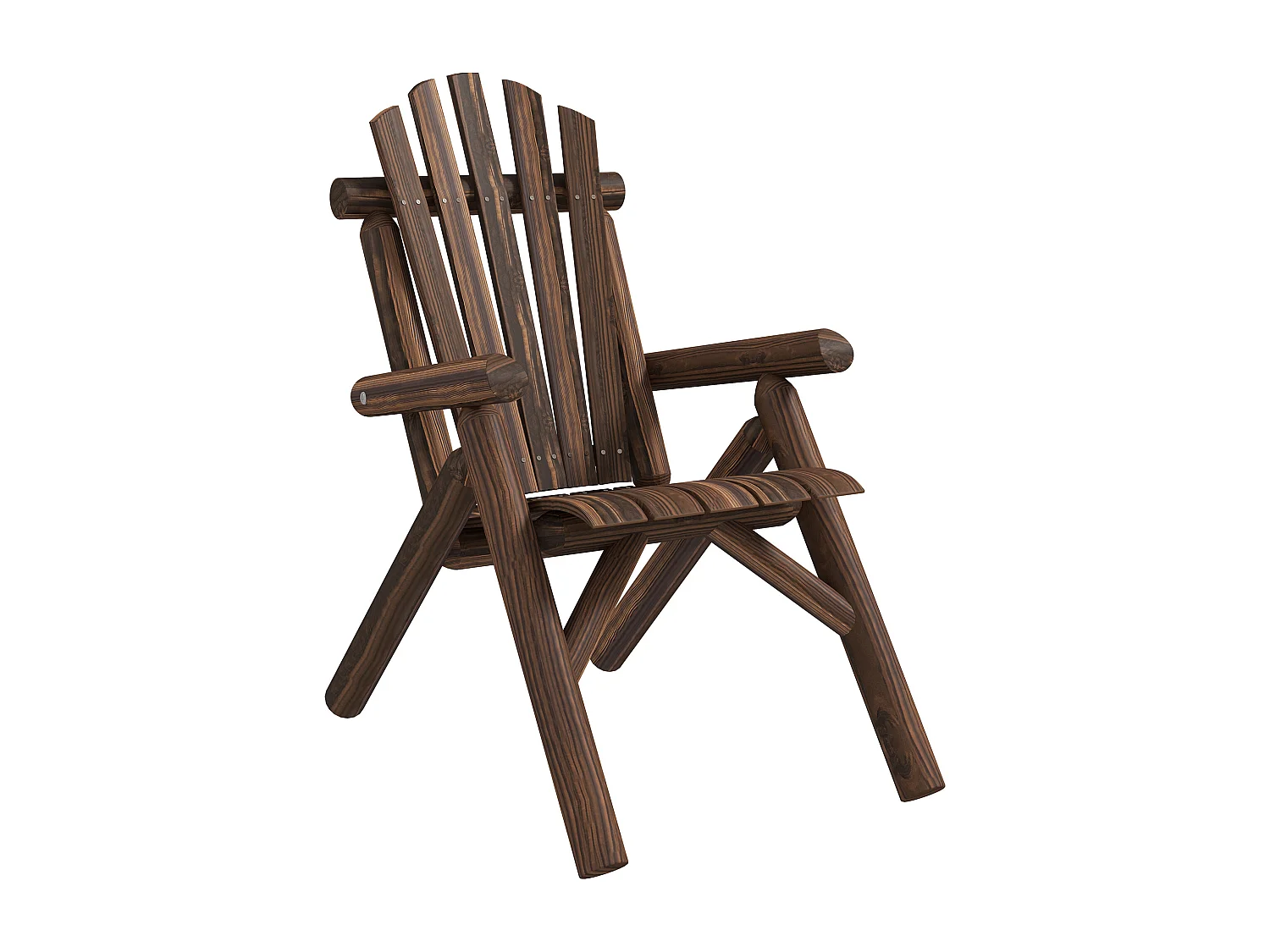 Chaise Adirondack en bois avec accoudoirs, Tanne, couleur brune (83x68x101 cm)