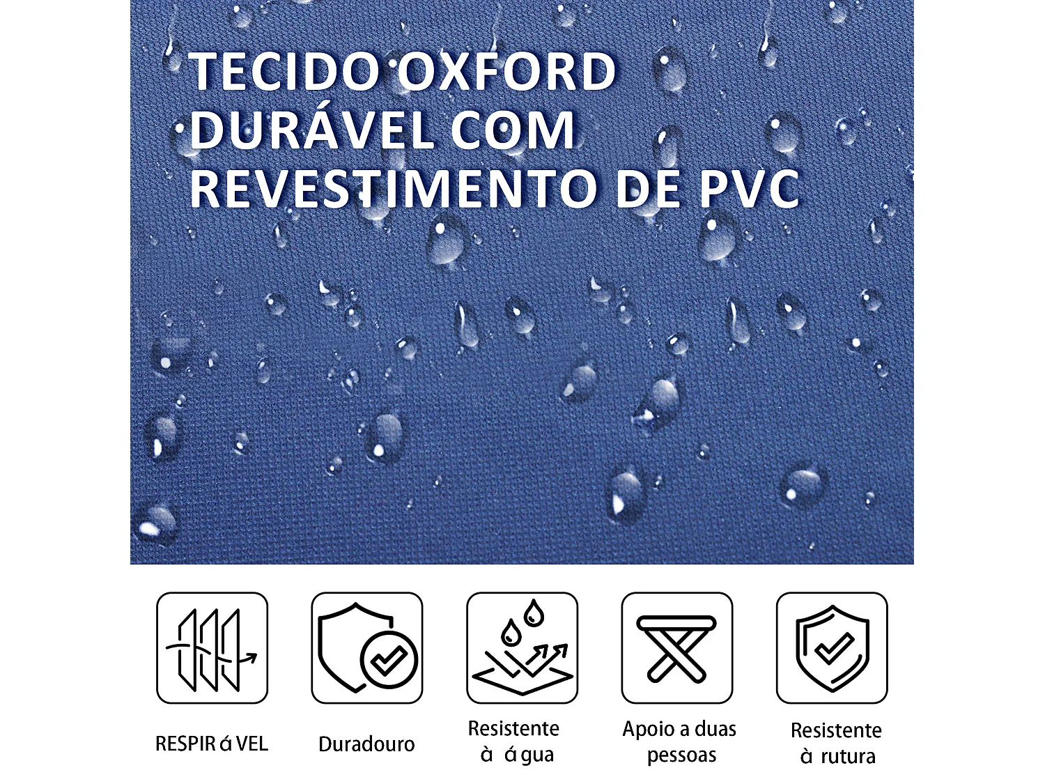 Lit de camping pliable avec sac de rangement, acier et oxford, bleu (190x68x52 cm)