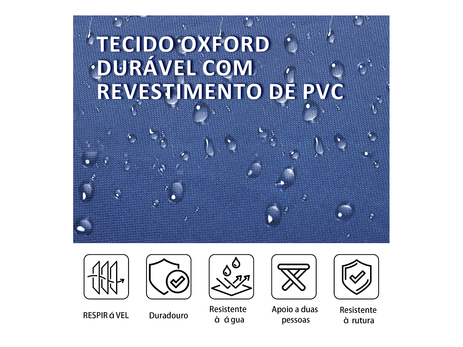 Lit de camping pliable avec sac de rangement, acier et oxford, bleu (190x68x52 cm)