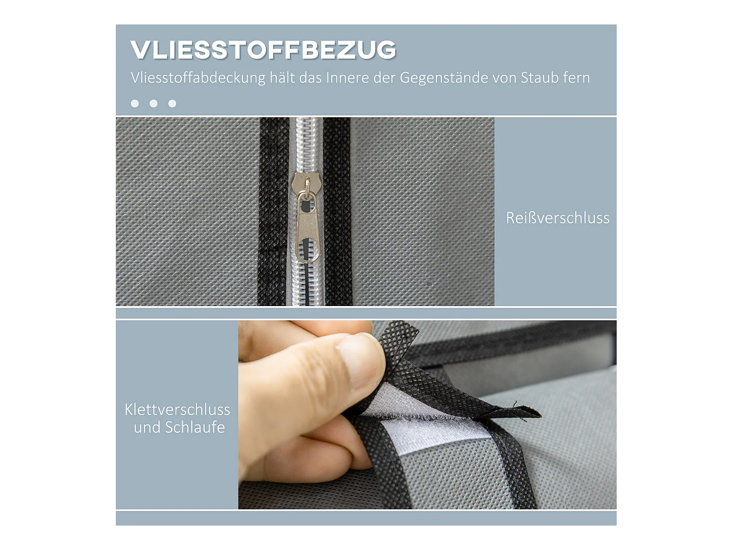 Armoire à vêtements pliable avec 6 étagères, en tissu, gris (103x43x162.5 cm)