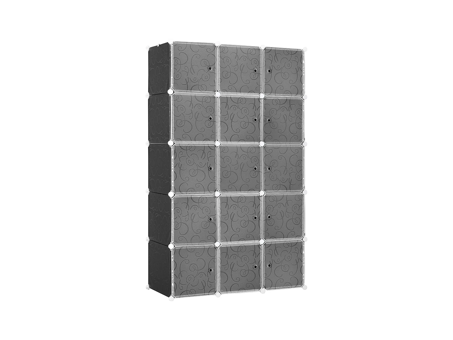 Rangement modulaire avec 2 grands et 9 petits cubes, étagères en plastique et métal, pour chambre et salon (111x47x183 cm)