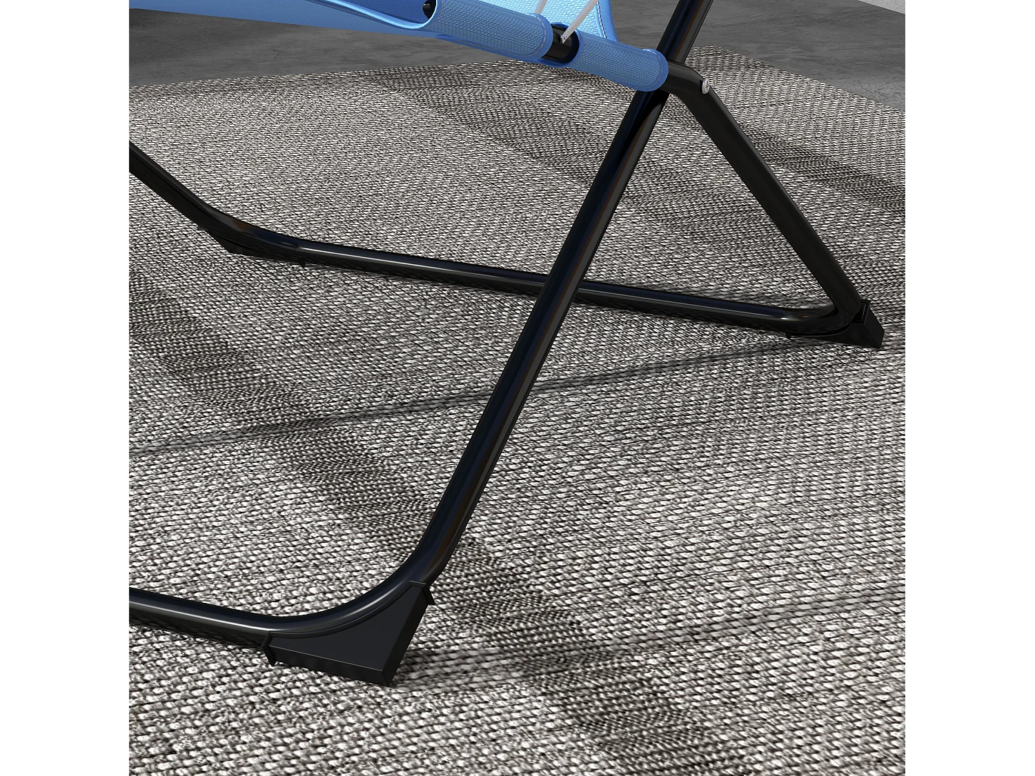 Chaise pliante de jardin avec dossier réglable, métal, bleu (69x91x96cm)