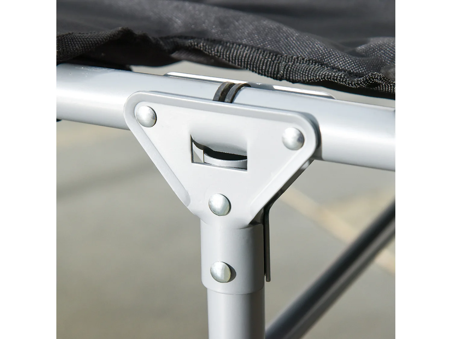 Lit de Camping Pliant avec Oreiller, Design Pratique, Tissu Oxford, Noir et Argent (183x66x33 cm)