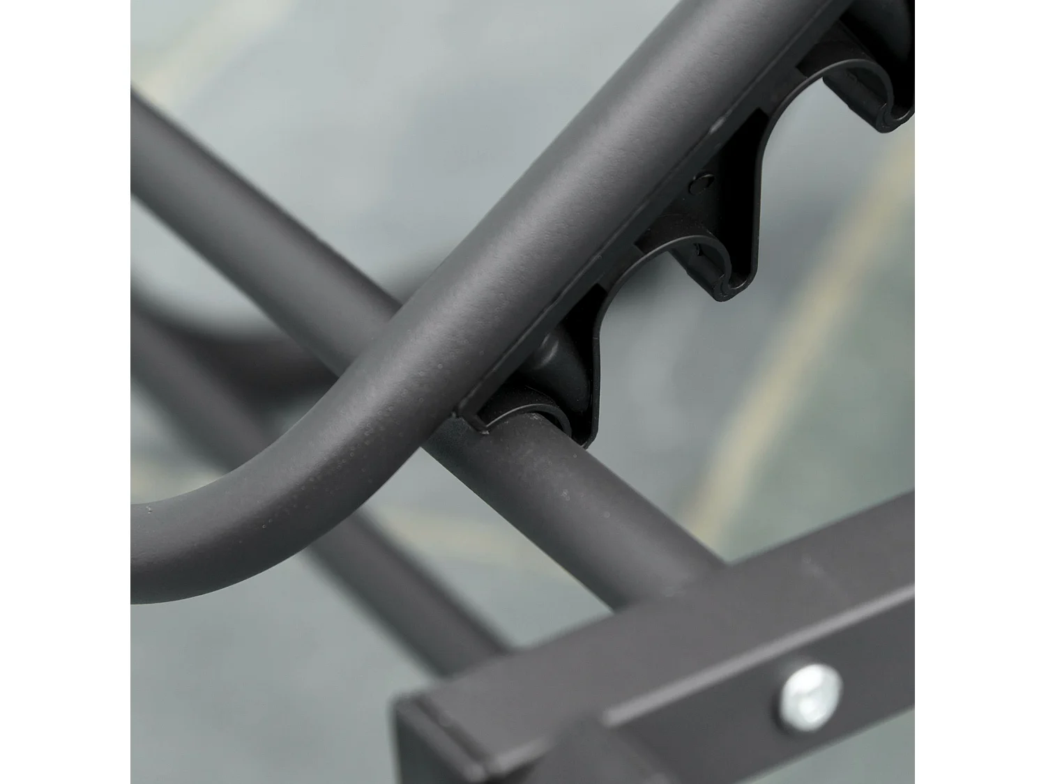 Chaise longue de jardin réglable 5 positions, aluminium, textilène gris et noir (163x58.5x91cm)